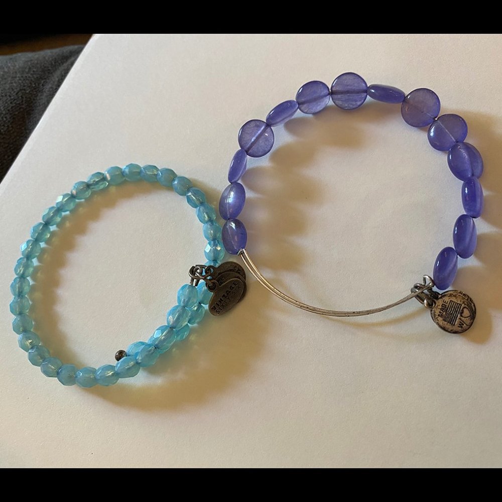 Blue Alex & Ani Beaded Bangles!